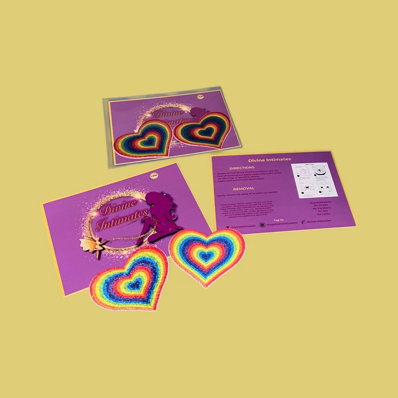 Rainbow Heart Nipple Covers