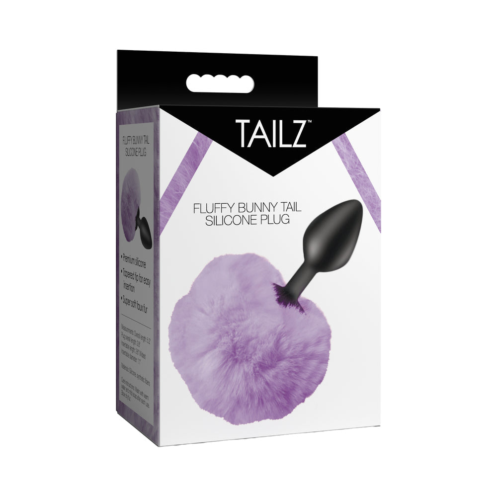 Tailz Fluffy Bunny Tail Silicone Plug Purple